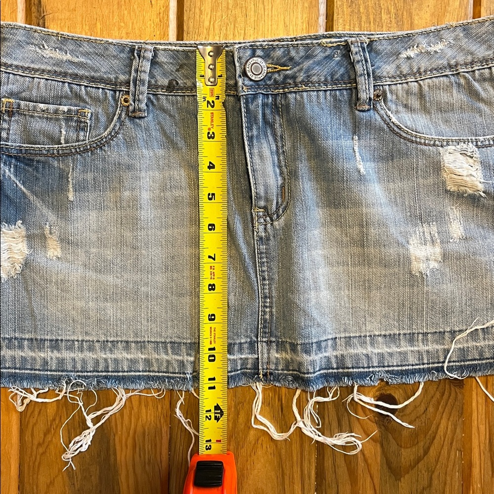 Rue21 Light Blue Distressed Denim Mini Skirt - Picture 7 of 7